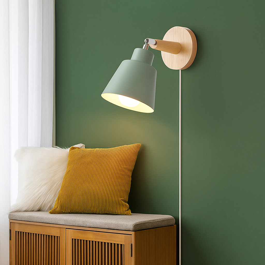 Elegant Natural Accent Minimalist Wooden Wall Light