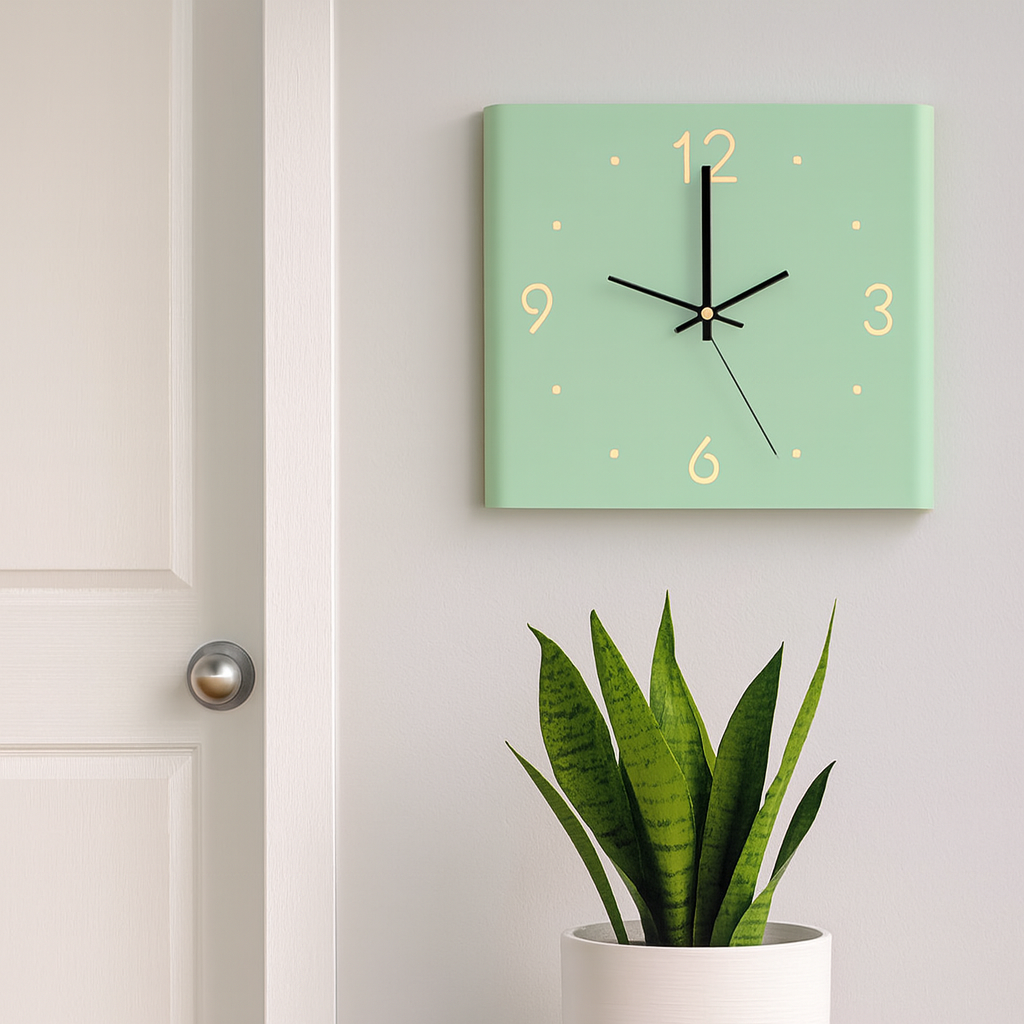 Modern LED Wall Clock with Silent Quartz Movement and Warm Backlight