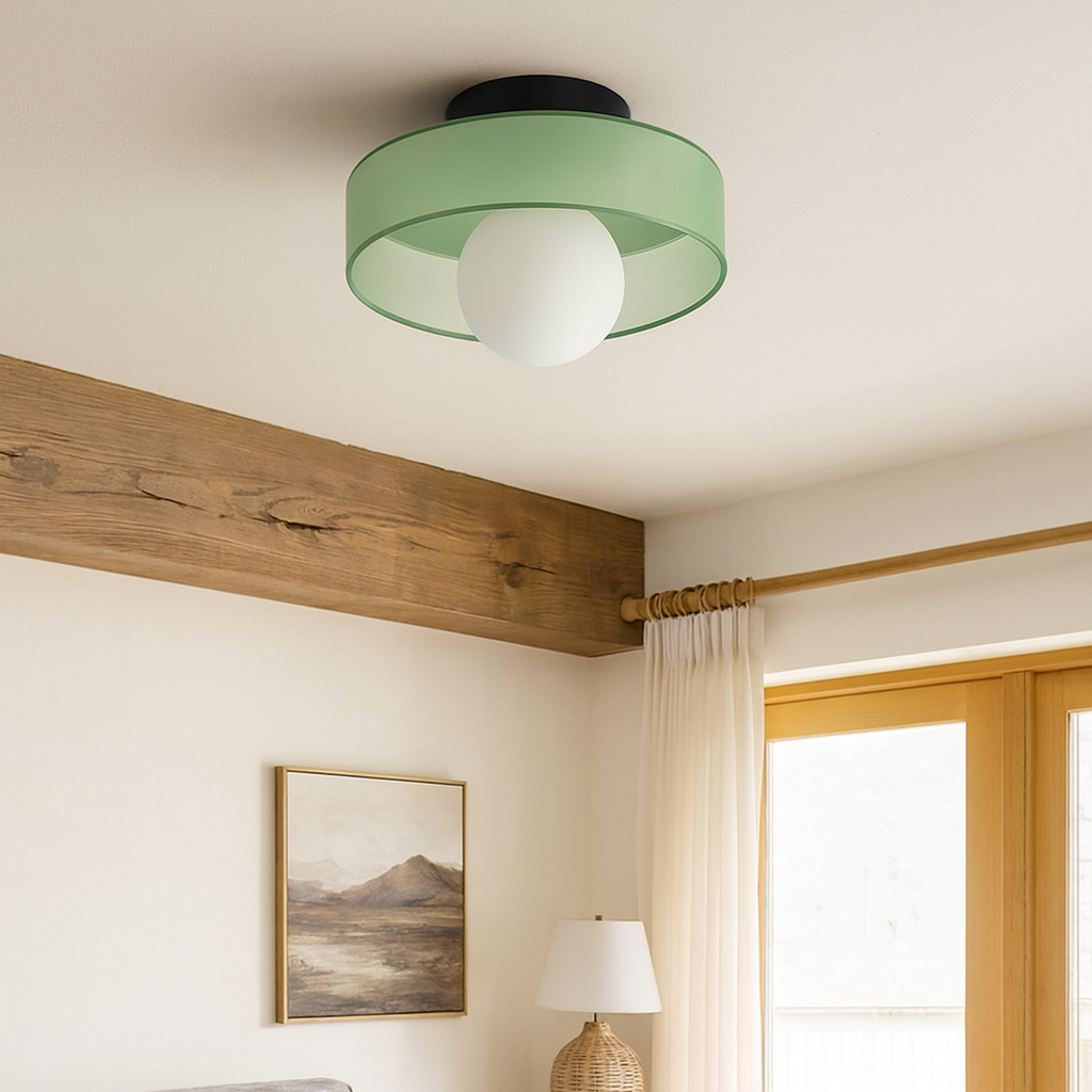 Modern Elegant Round Flush Mount Glass Ceiling Lamp