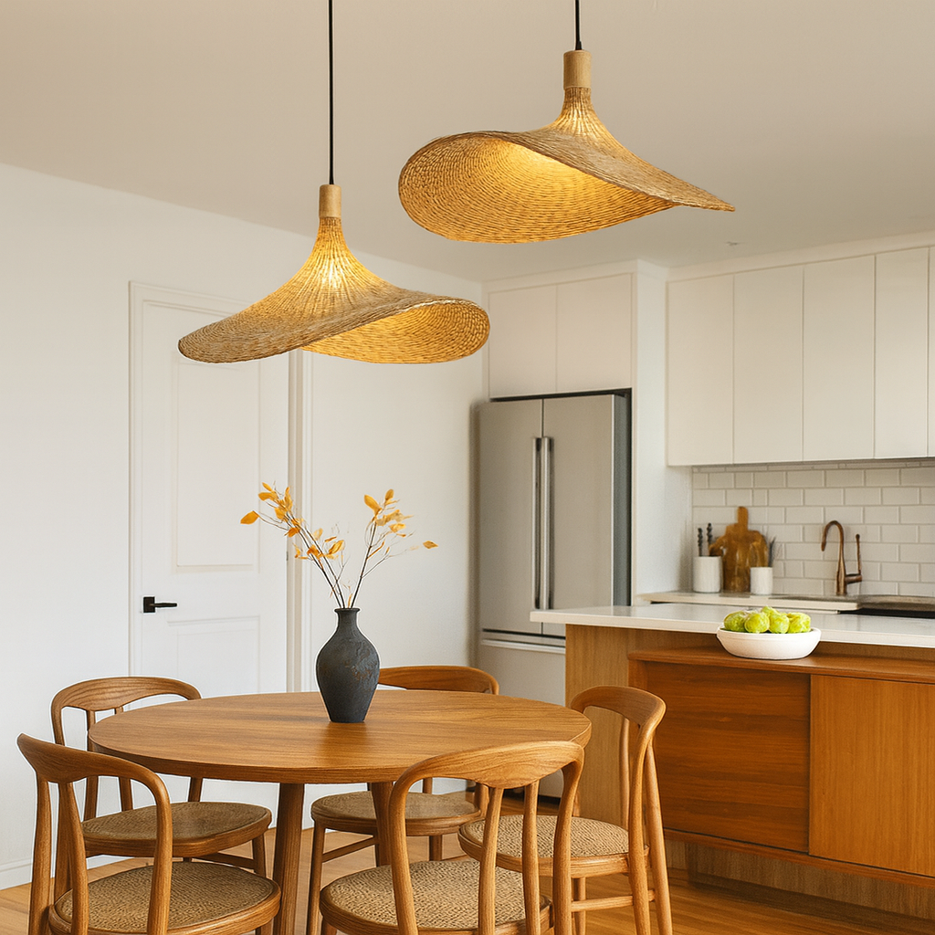 Natural Rustic Rattan Pendant Light