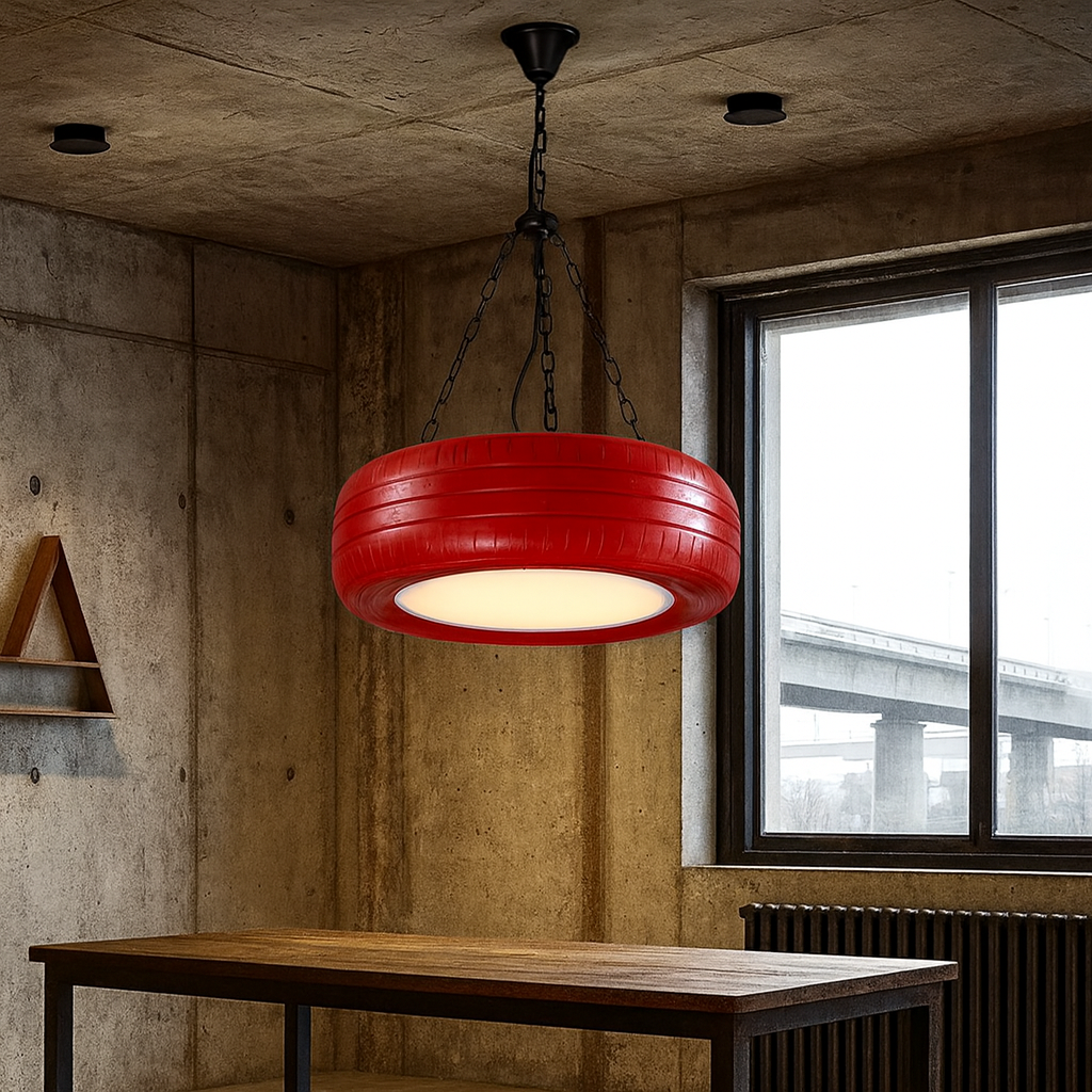Unique Rubber Tire Design LED Ceiling Light Fixture
