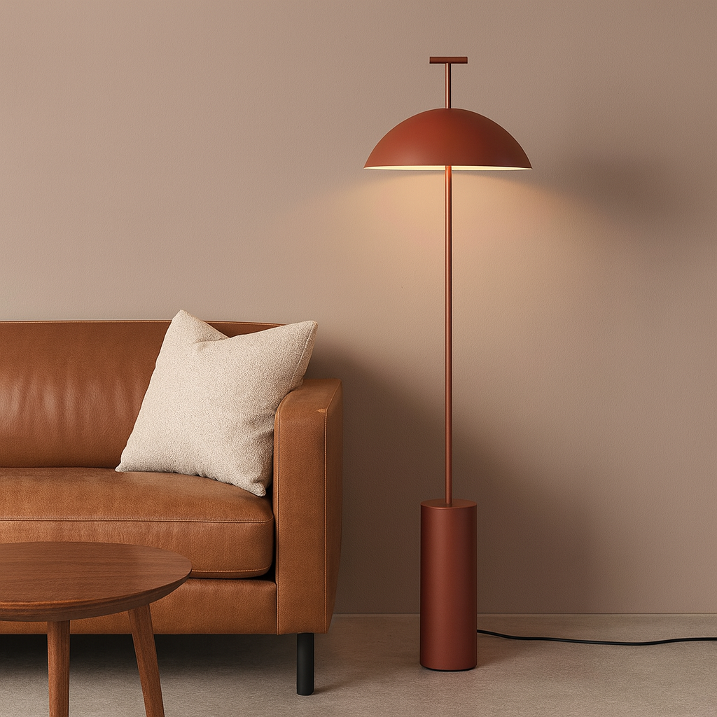 Modern Wood Floor Lamp with Fabric Shade