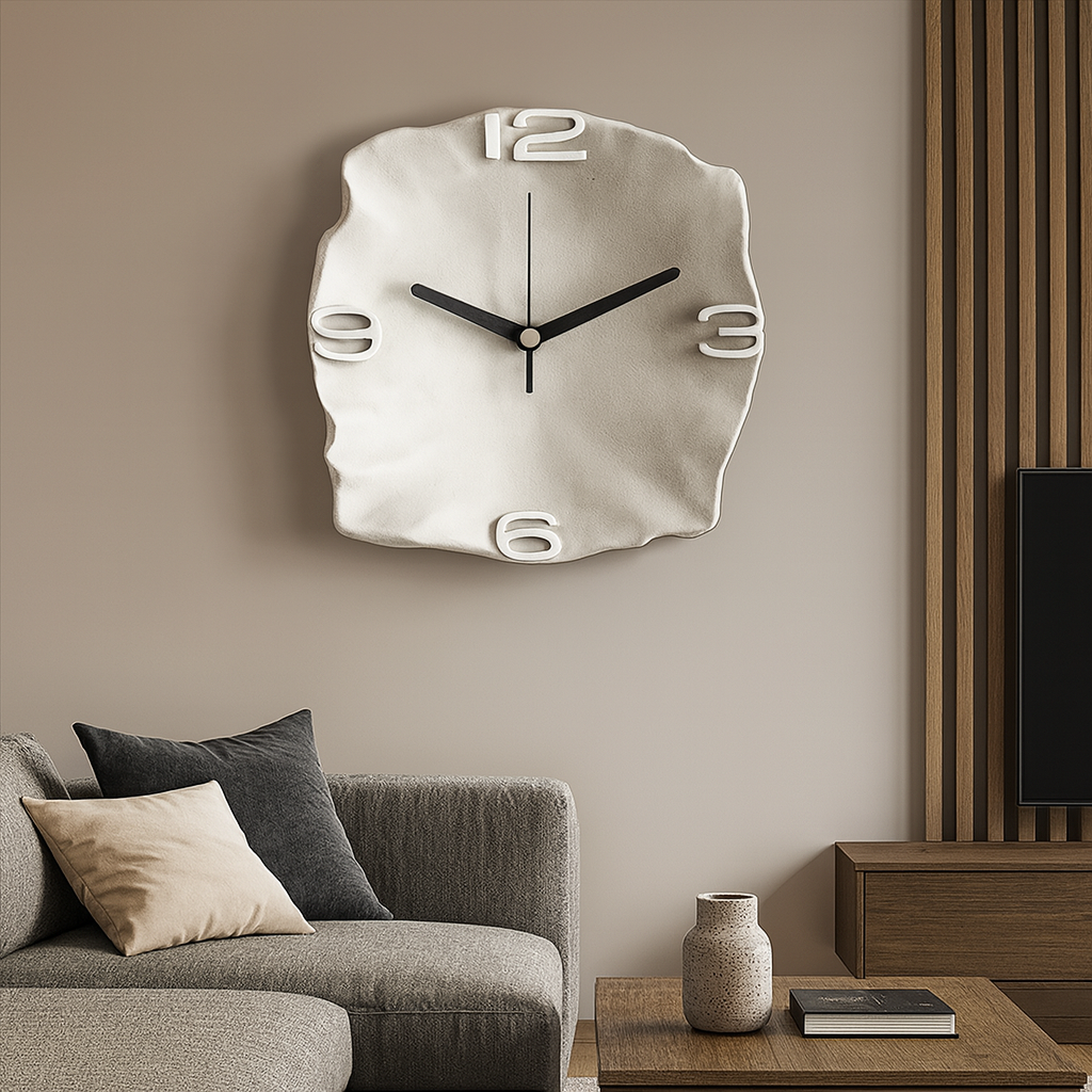 Large Modern 3D Sandstone Wall Clock