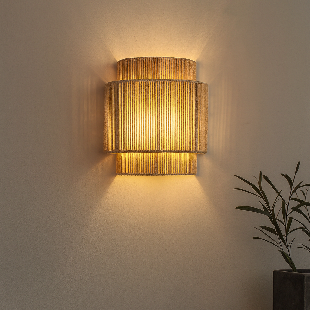 Rustic Rope Wall Light Sconce