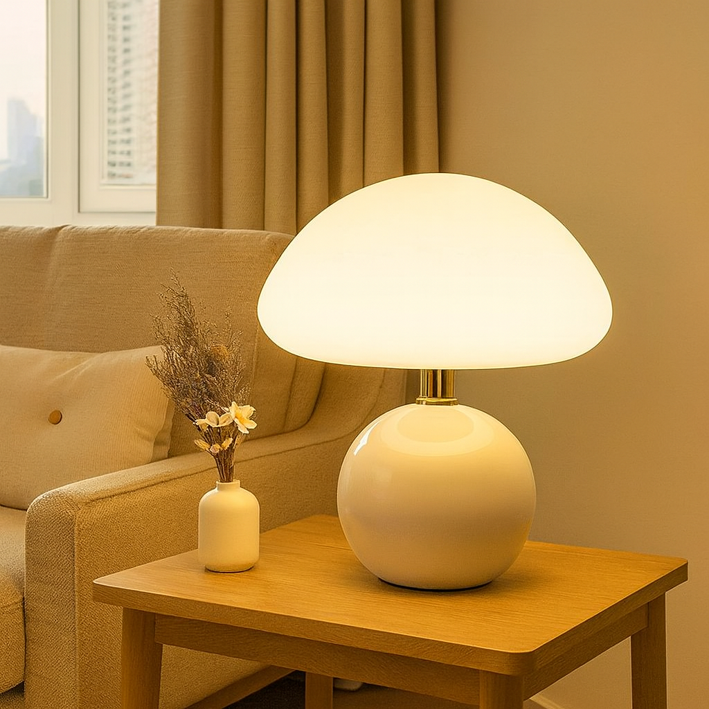 Elegant Ceramic Bedside Lamp with Adjustable LED Light