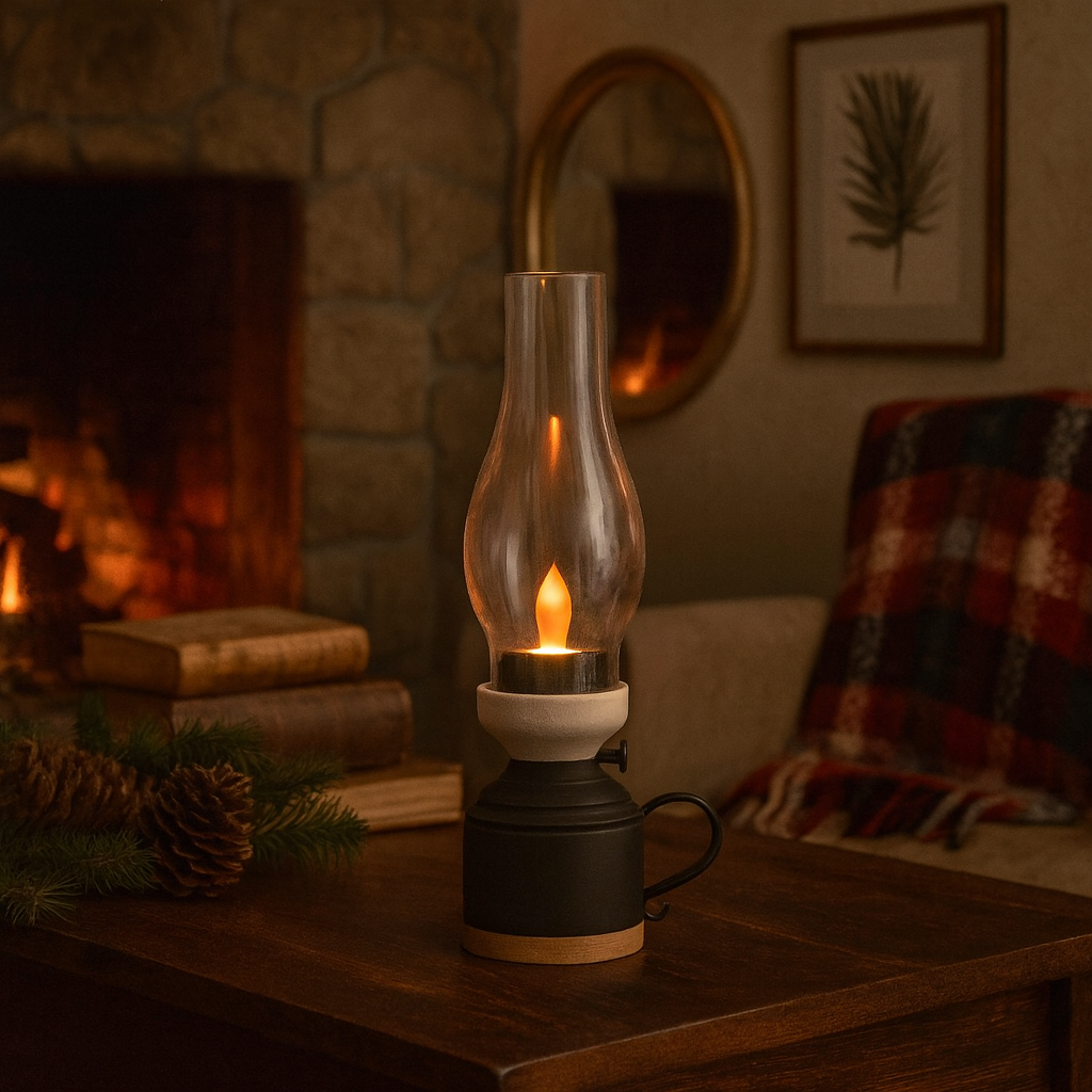 Vintage Lantern Style LED Table Lamp