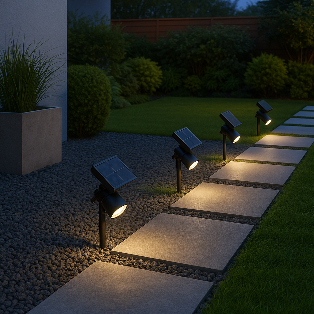Solar Powered Garden Spotlight with Adjustable LED
