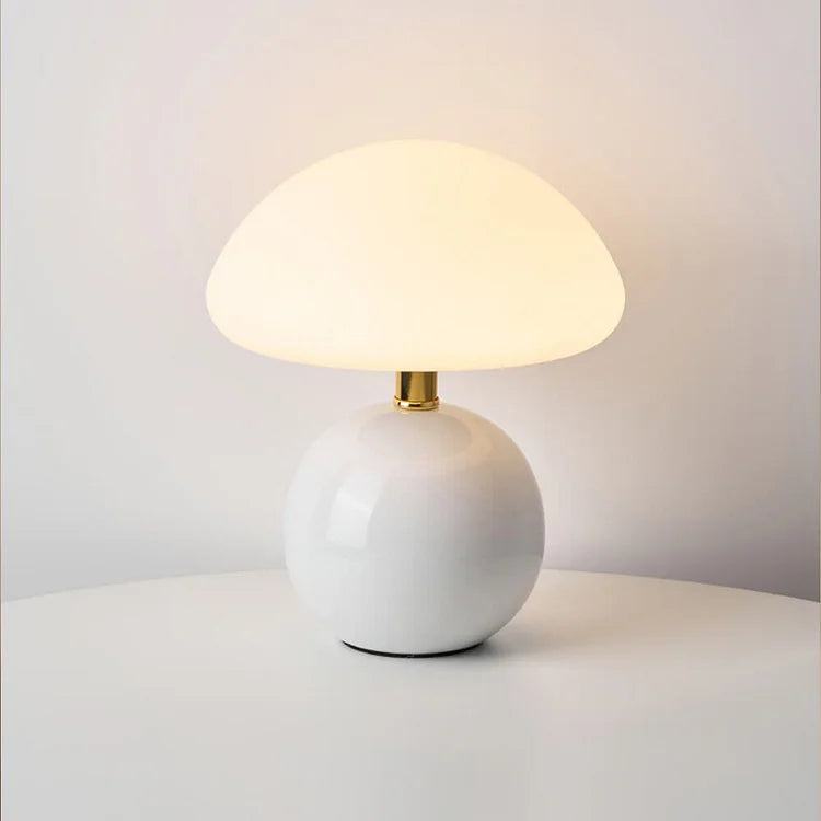 Elegant Ceramic Bedside Lamp with Adjustable LED Light – Dome Shade Design for Bedroom Nightstands 0