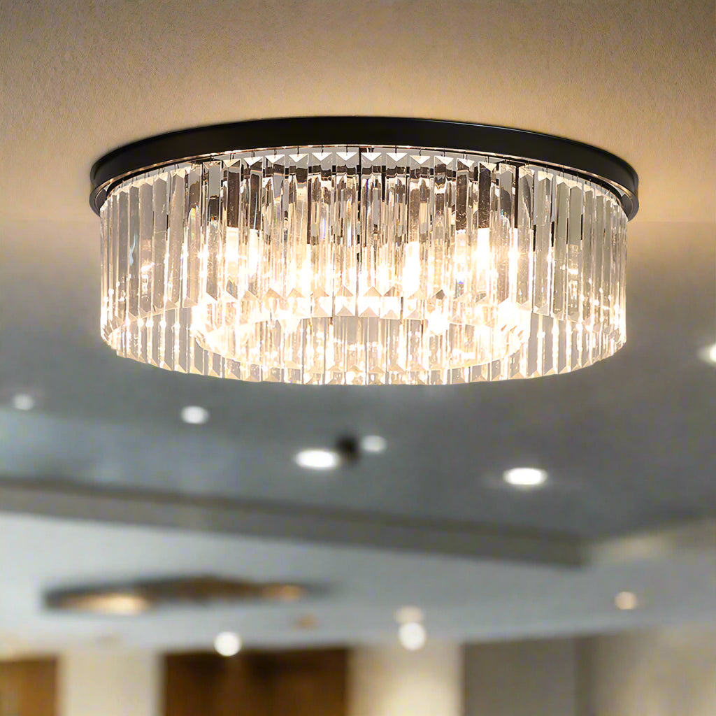 Elegant Crystal Flush Mount Ceiling Light Fixture for Living Room, Bedroom, and Dining Areas 6