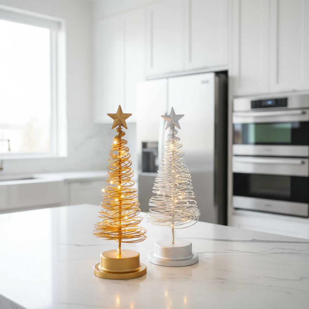 Elegant LED Table Lamp with Metal Tree Design - Battery Operated Cordless Bedside Lamp for Living Room 2