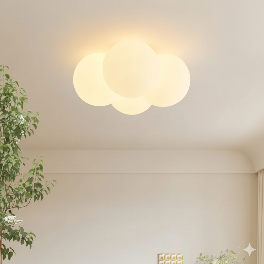 Modern LED Flush Mount Ceiling Light with Unique Cloud Design