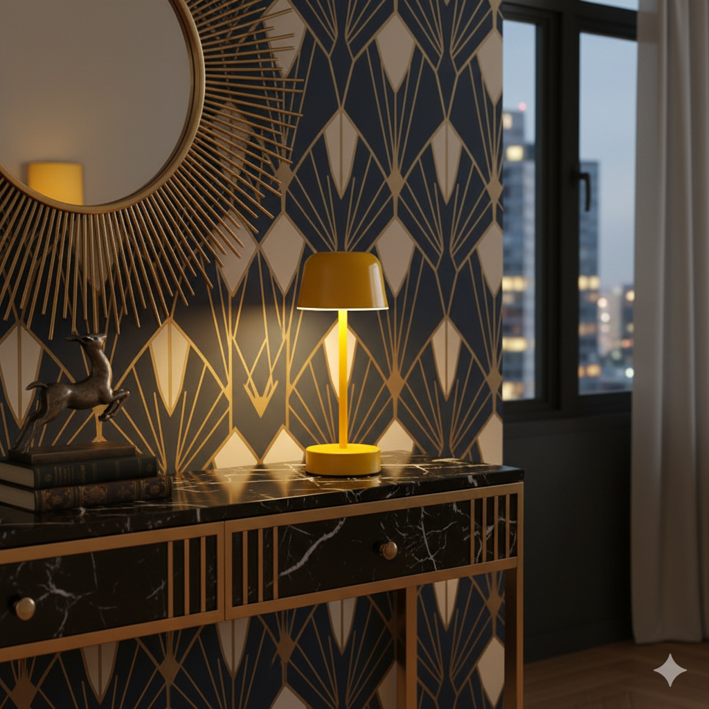 Modern Dimmable Table Lamp with Rechargeable Battery