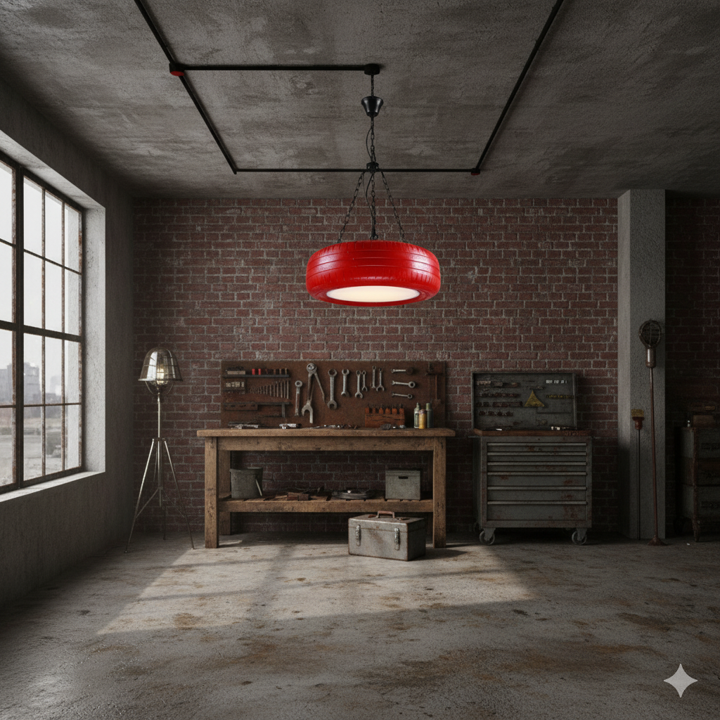 Unique Rubber Tire Design LED Ceiling Light Fixture