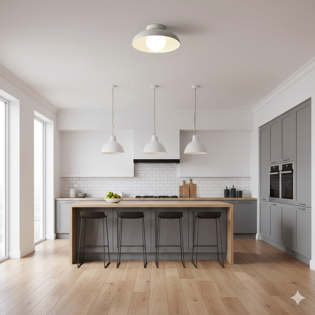 Modern White Flush Mount Dome Ceiling Light Fixture