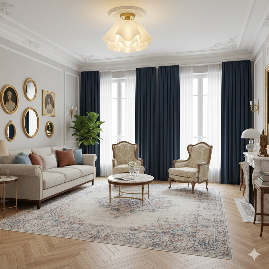 Modern Elegant Copper LED Flush Mount Ceiling Light Fixture