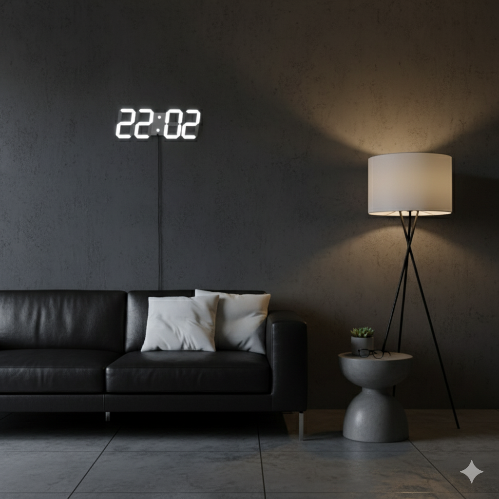 Modern Stylish 3D LED Digital Wall Clock