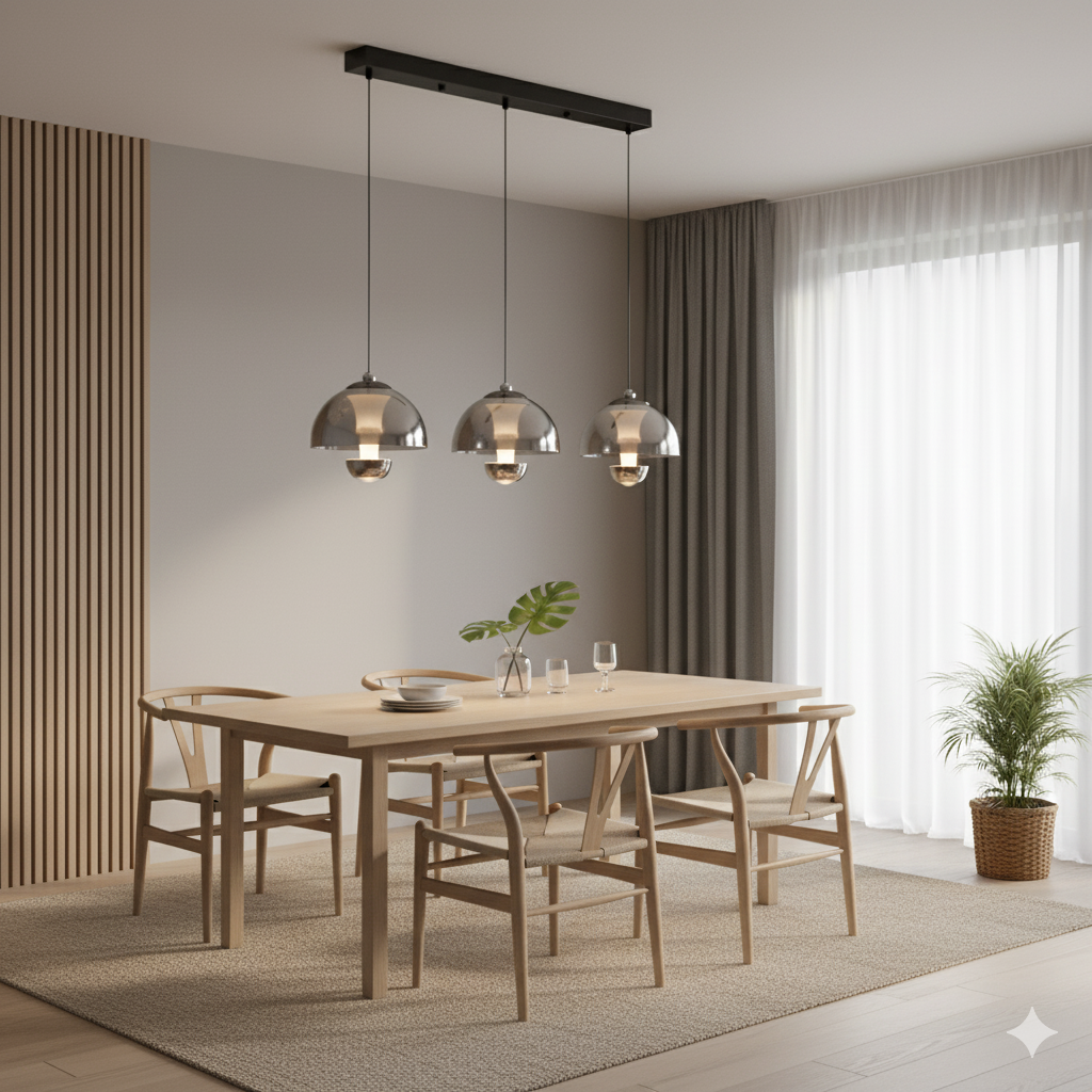 Modern Glass Pendant Light with Adjustable Amber Shades