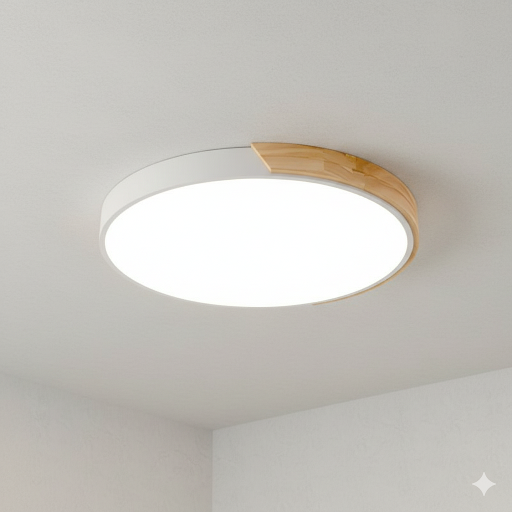 Modern Wood Flush Mount LED Ceiling Light