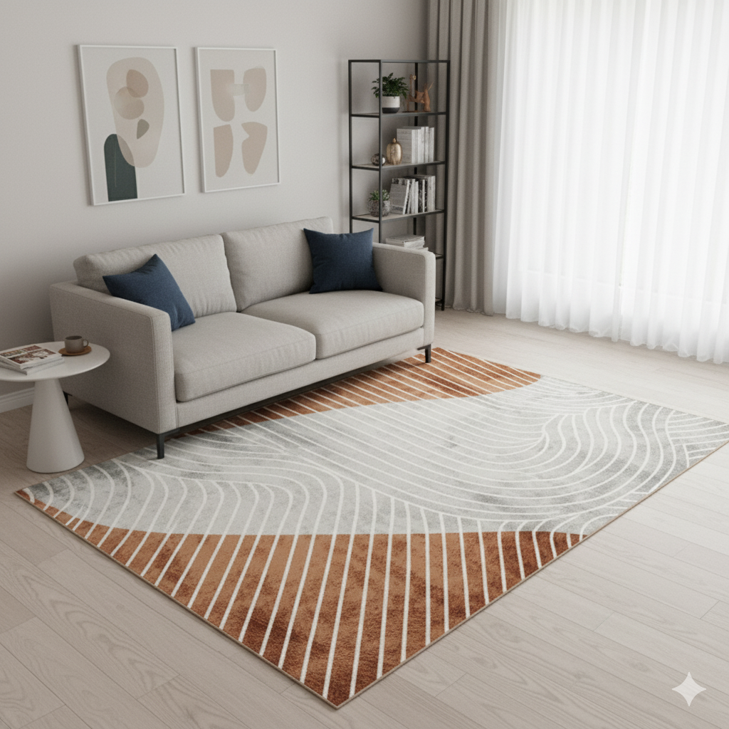 Modern Minimalist Stripe Living Room Rug