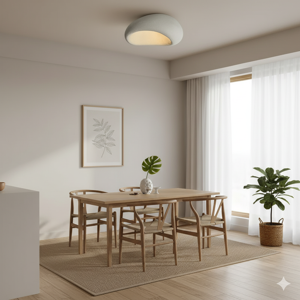 Organic Minimalist Flush Mount Ceiling Light