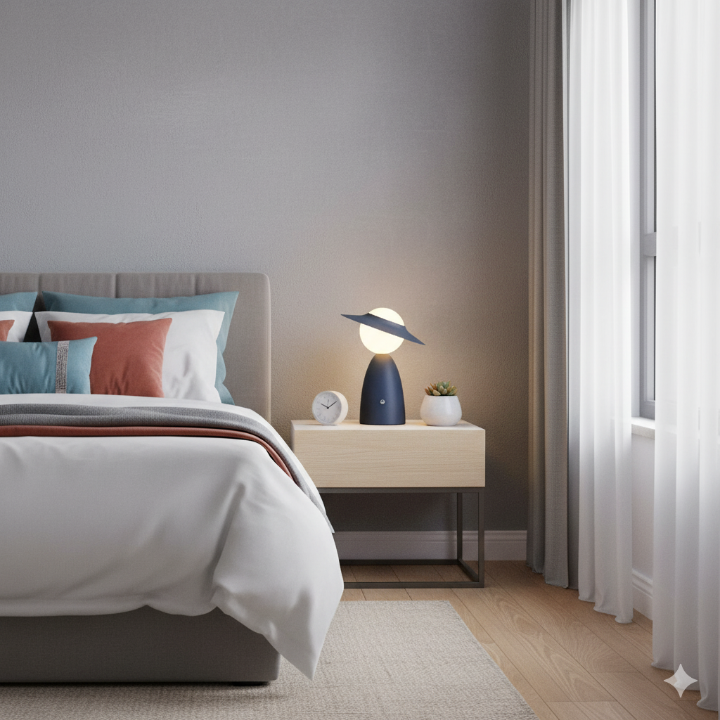 Modern LED Table Lamp with Wireless Charging and Adjustable Brightness