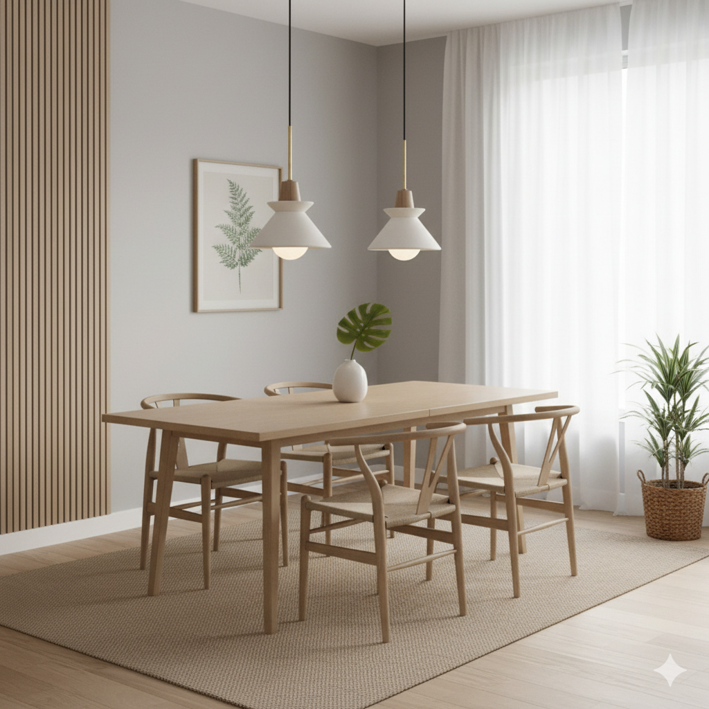 Modern Pendant Light with White Cement Shade