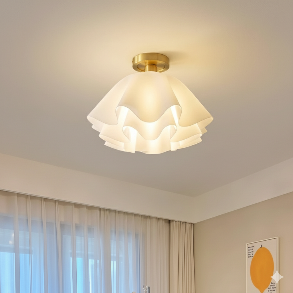 Modern Elegant Copper LED Flush Mount Ceiling Light Fixture