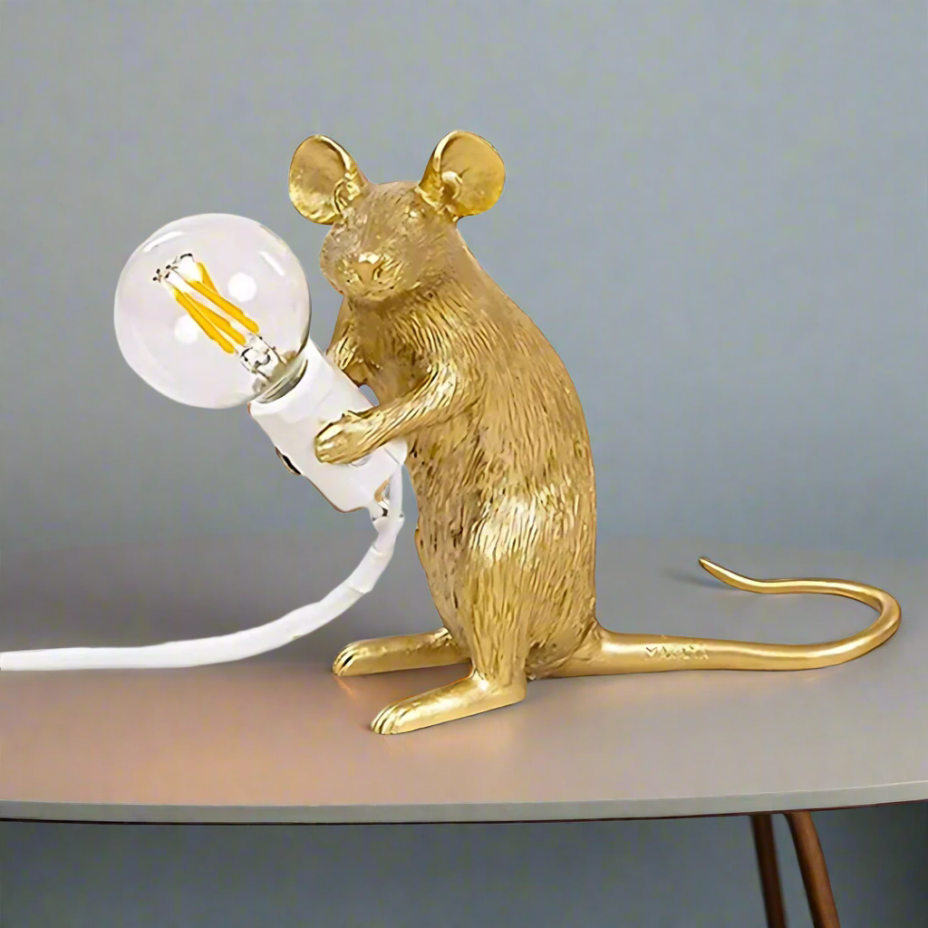 LED Resin Mouse Table Lamp – Playful Nightstand Lamp with Warm Ambient Light for Bedroom Decor 1