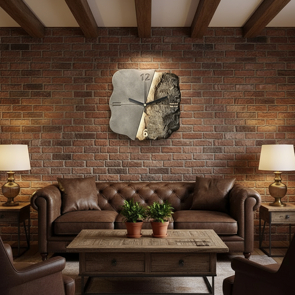 Large Modern 3D Sandstone Wall Clock