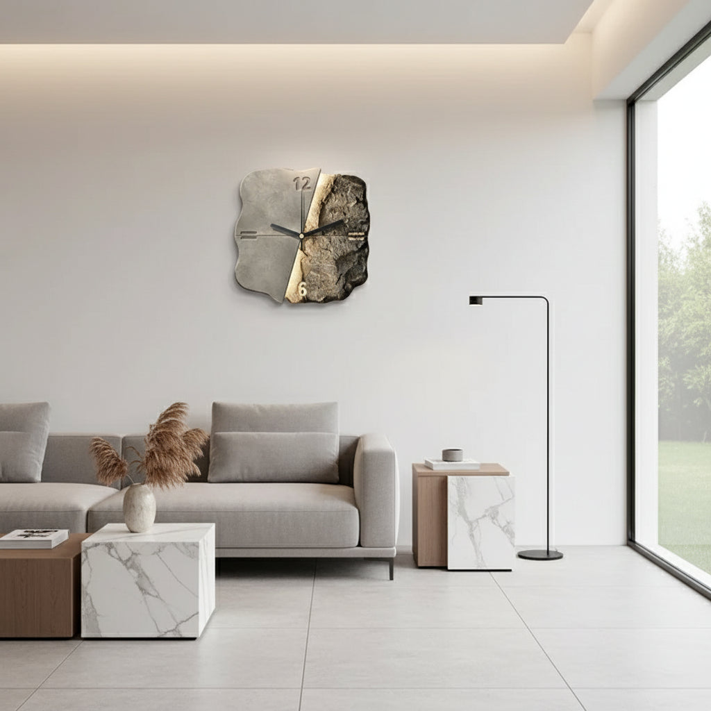 Large Modern 3D Sandstone Wall Clock