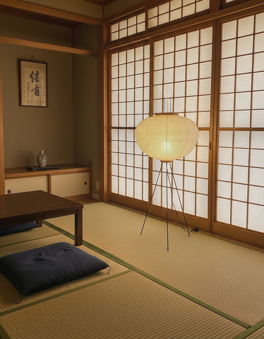 Minimalist Tripod Floor Lamp with Soft Paper Shade