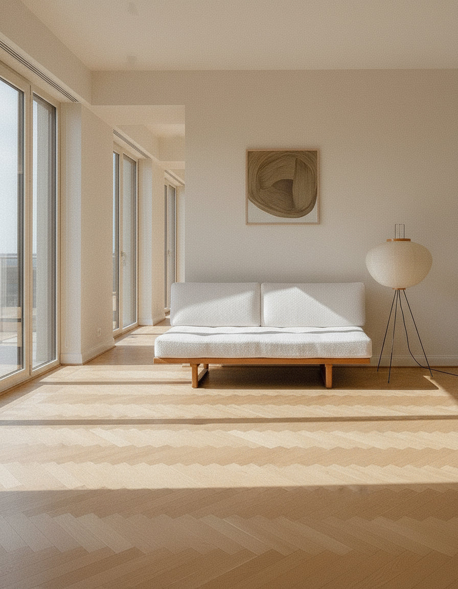 Minimalist Tripod Floor Lamp with Soft Paper Shade