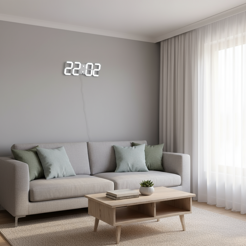 Modern Stylish 3D LED Digital Wall Clock