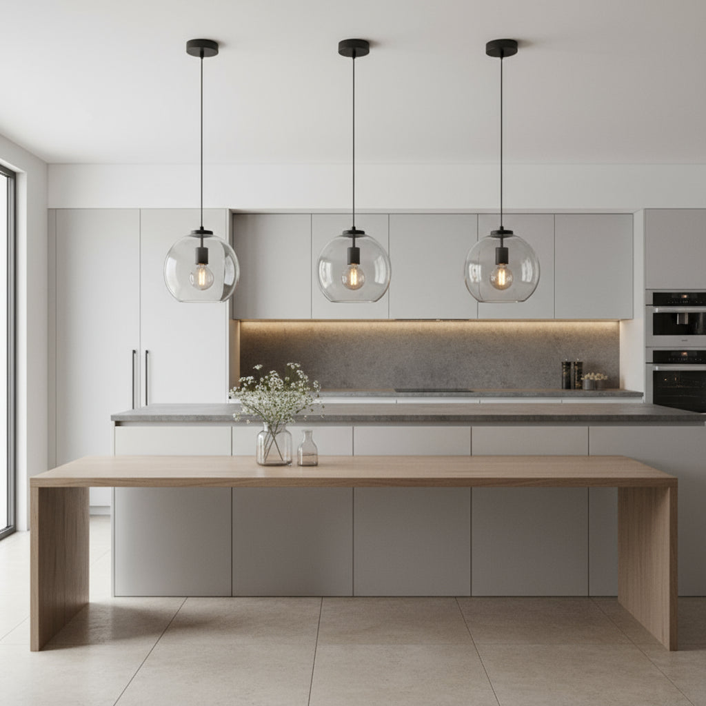 Modern Black Glass Pendant Light Fixture