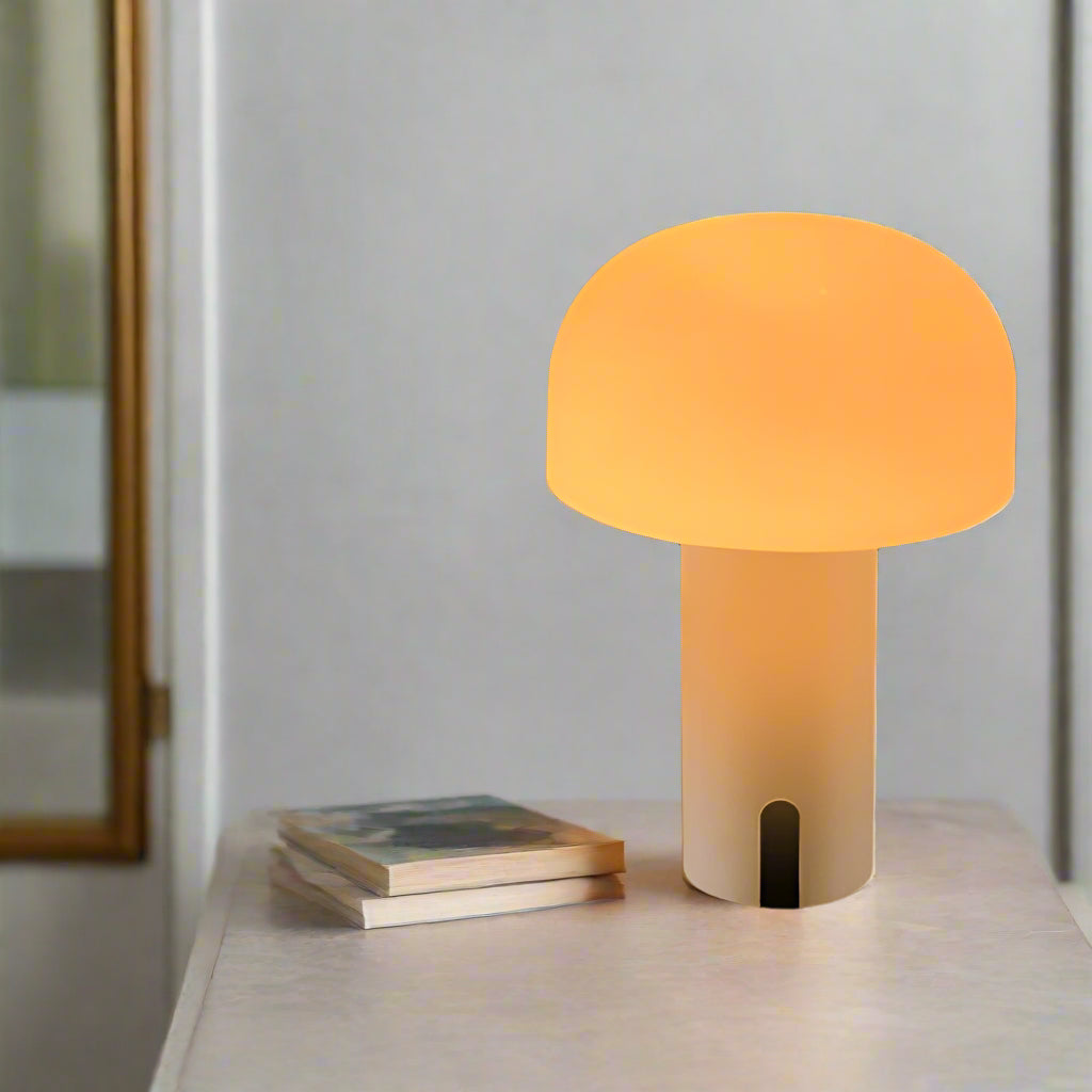 Modern Cordless Table Lamp with Touch Control and Dimmable LED Light - Battery Operated Bedside Desk Lamp 0