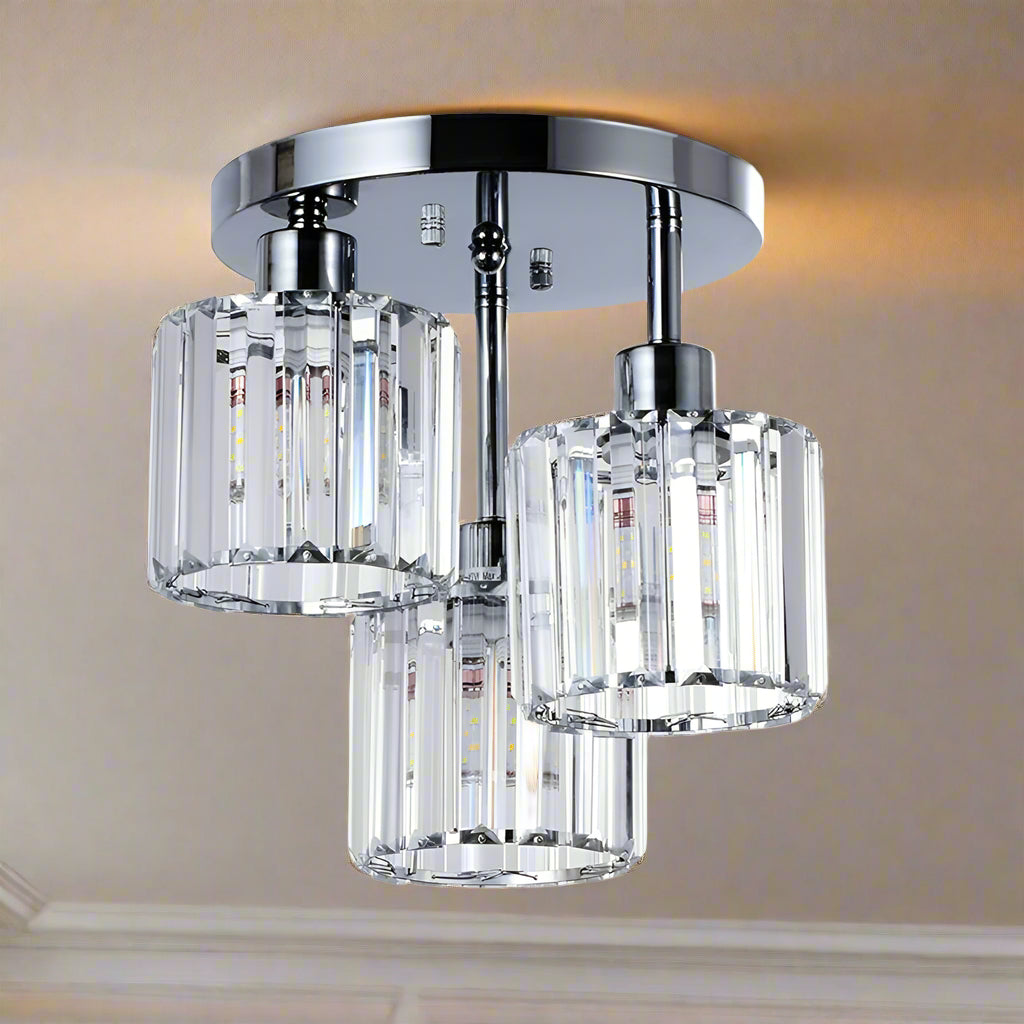 Modern Crystal Semi-Flush Ceiling Light – Elegant Design for Bedroom and Living Spaces 9