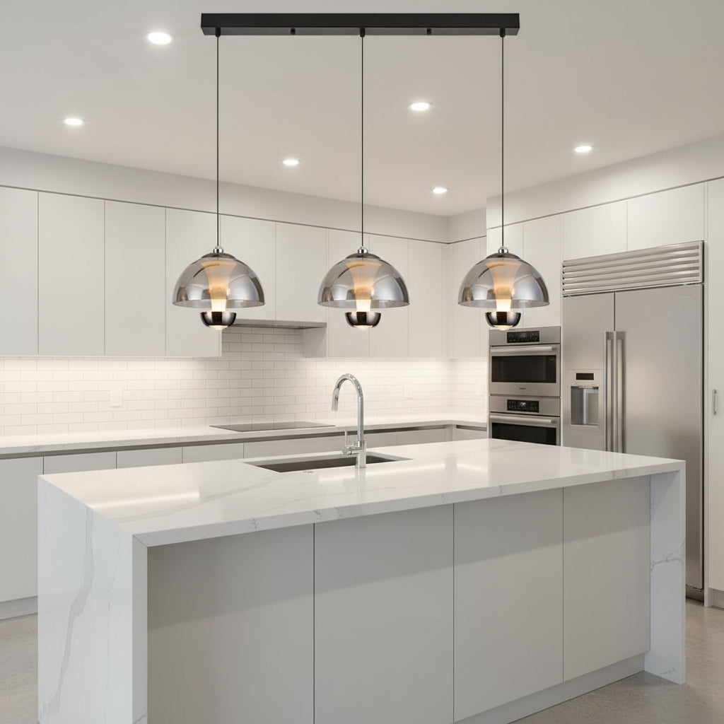 Modern Glass Pendant Light with Adjustable Amber Shades