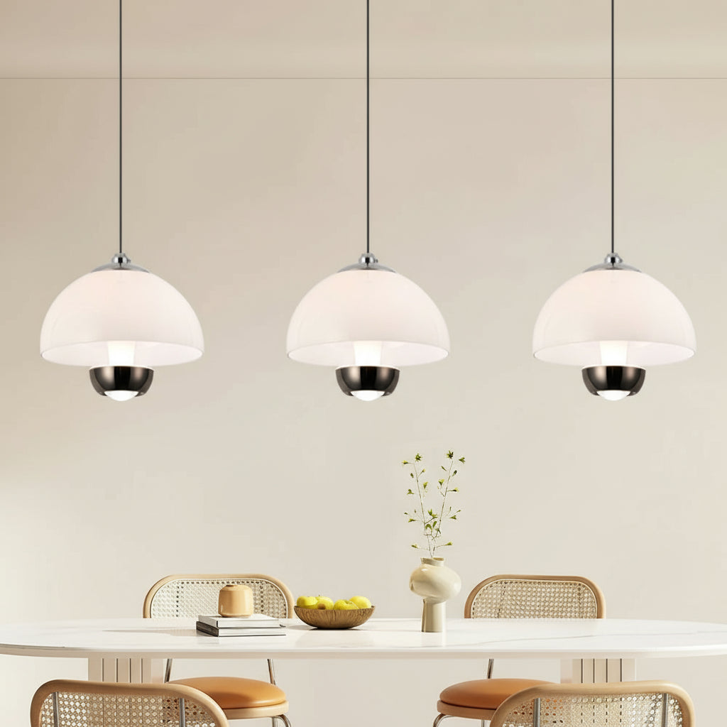 Modern Glass Pendant Light with Adjustable Amber Shades