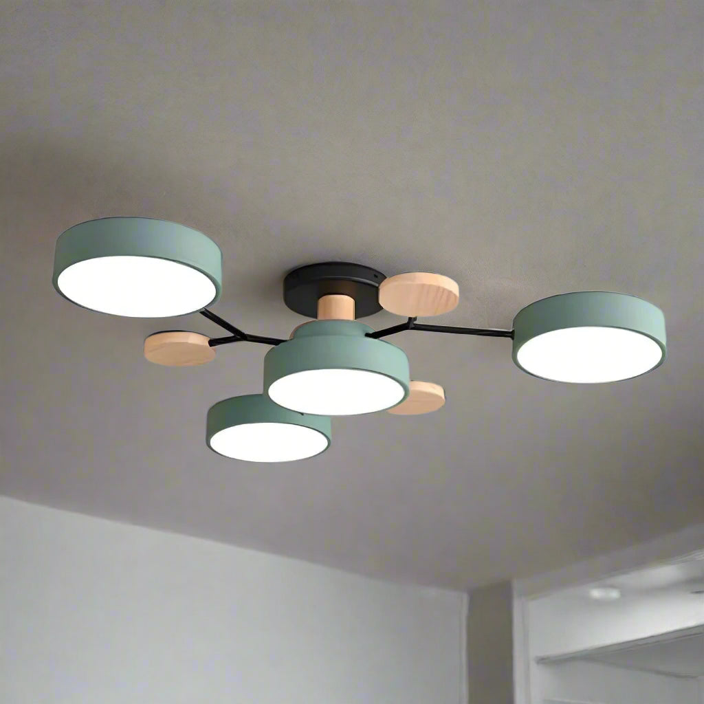 Modern LED Flush Mount Ceiling Light Fixture with Adjustable Brightness