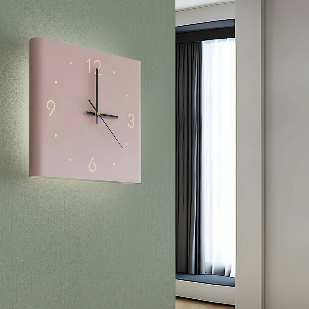 Modern LED Wall Clock with Silent Quartz Movement and Warm Backlight