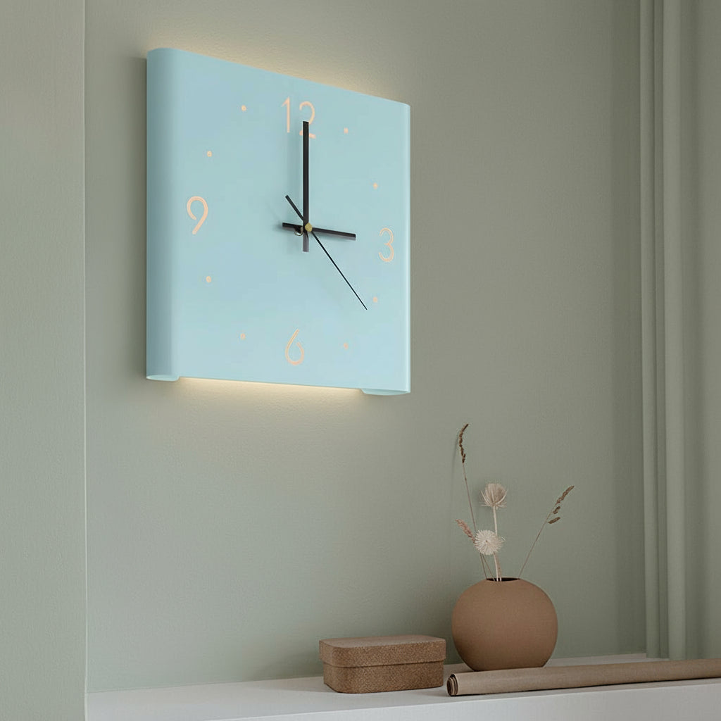 Modern LED Wall Clock with Silent Quartz Movement and Warm Backlight