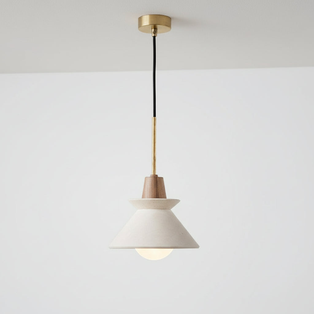 Modern Pendant Light with White Cement Shade