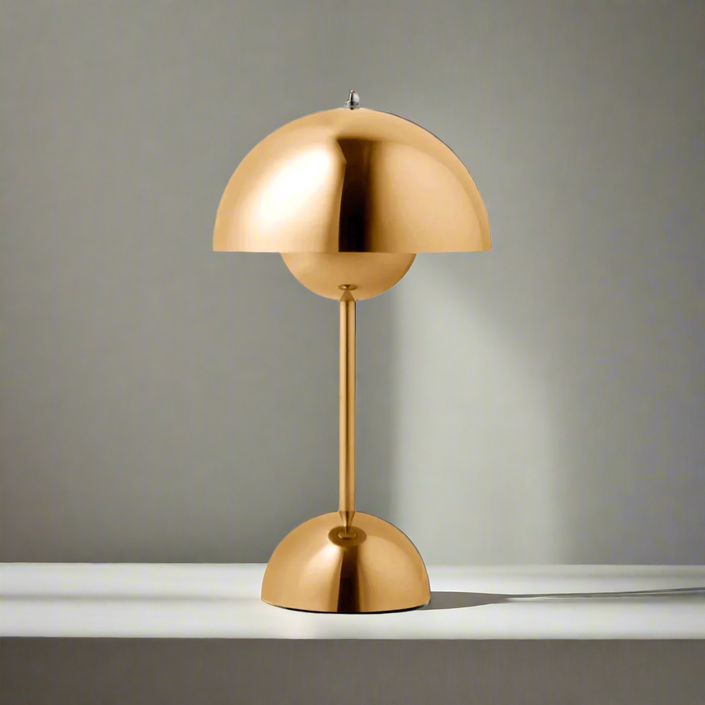 Modern Touch Sensor Cordless Bedside Lamp with Adjustable Brightness – Metal Dome Design for Bedroom Tables 0