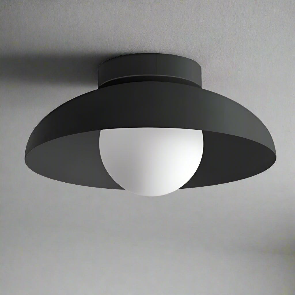 Modern White Flush Mount Ceiling Light Fixture – Elegant Dome Design for Warm Ambient Lighting 5