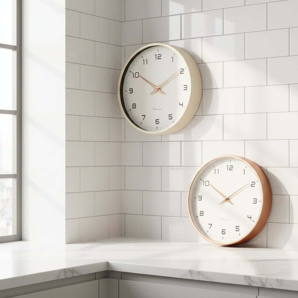 Modern Wooden Wall Clock with Silent Quartz Movement