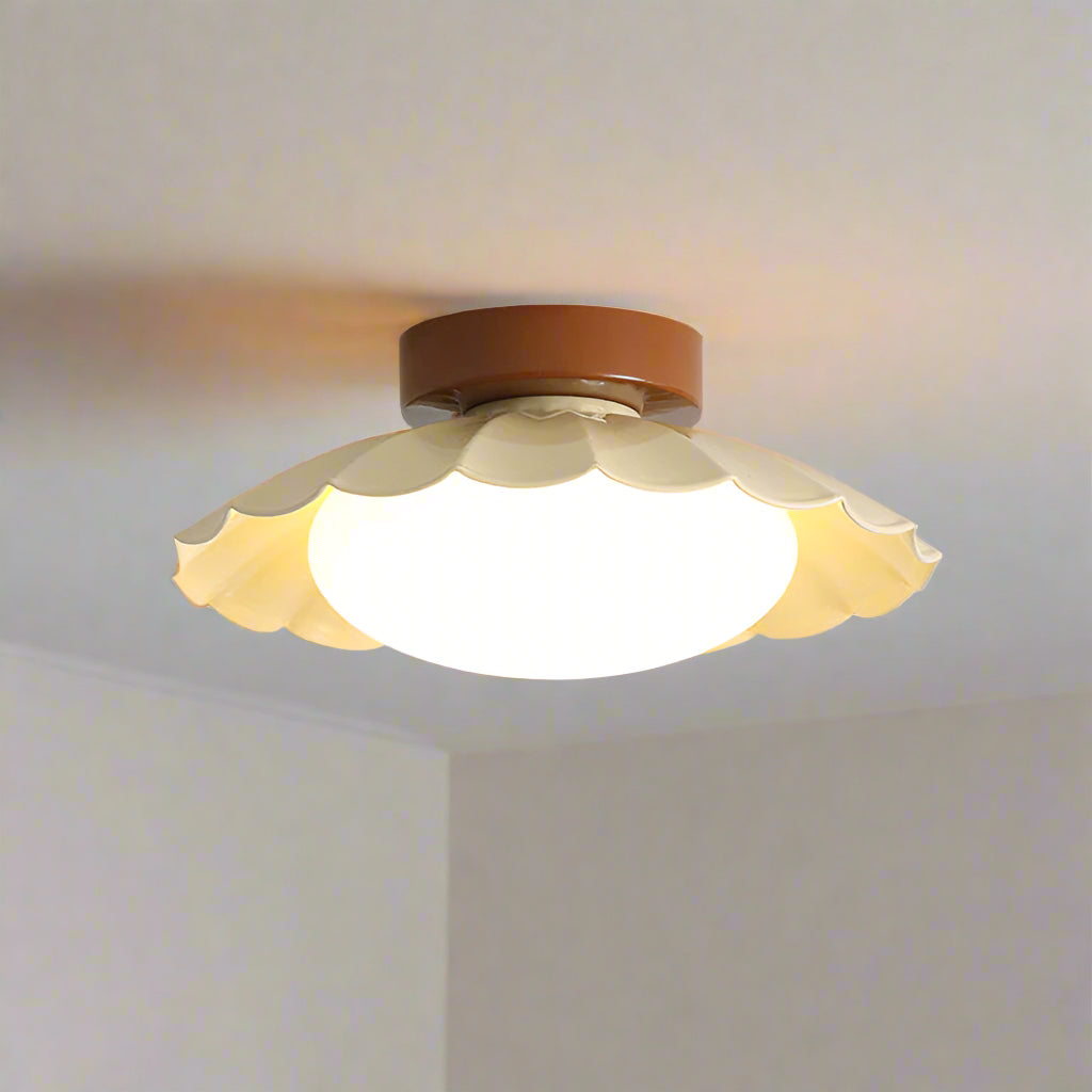 Vintage Flush Mount Ceiling Light Fixture with Acrylic Shade – 12W LED Indoor Ceiling Light 0