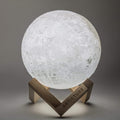 3D Moon Lamp with Wooden Base – Rechargeable Table Light with 6 Color Modes 0