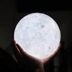 3D Moon Lamp with Wooden Base – Rechargeable Table Light with 6 Color Modes 5