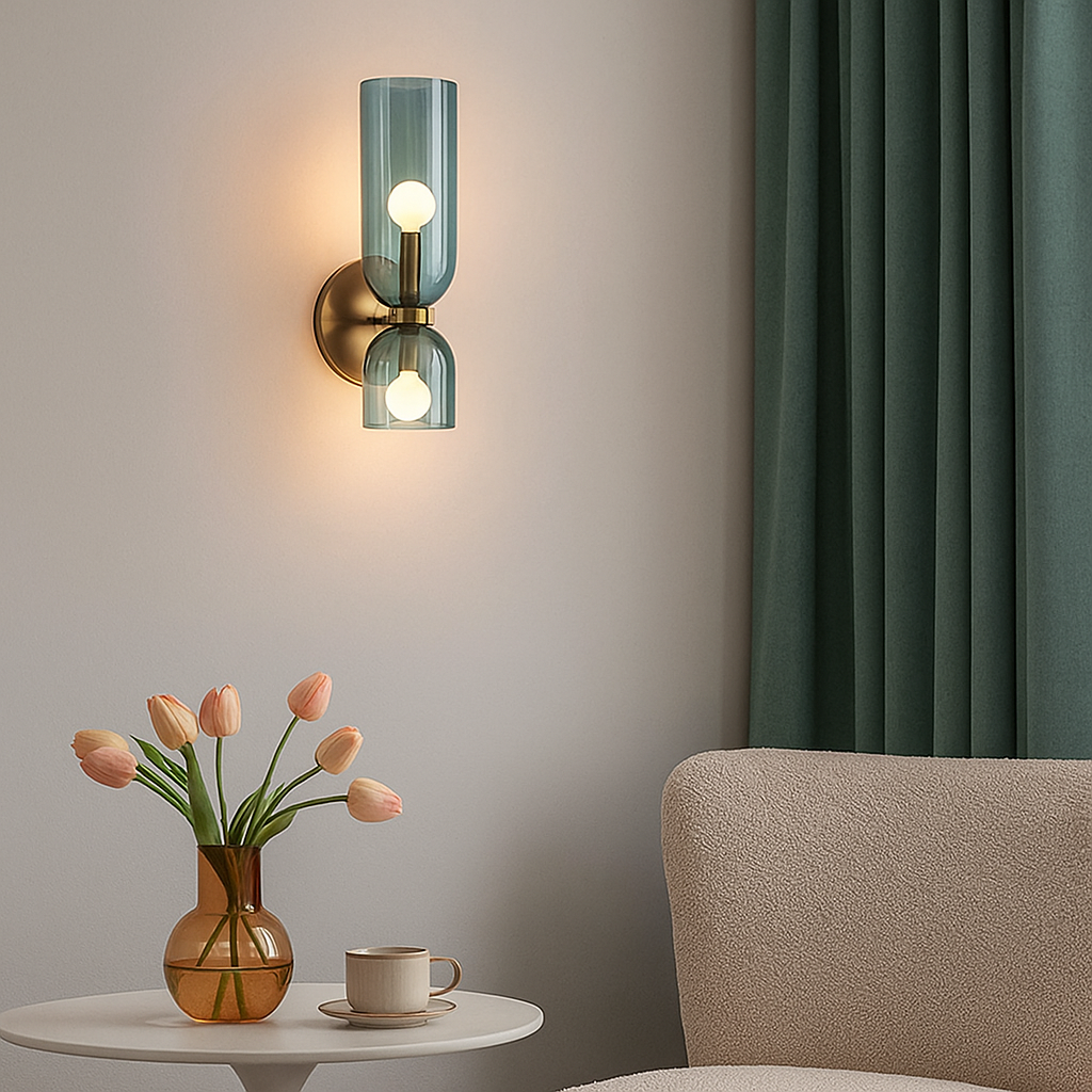 Elegant Retro Double Glass Wall Light