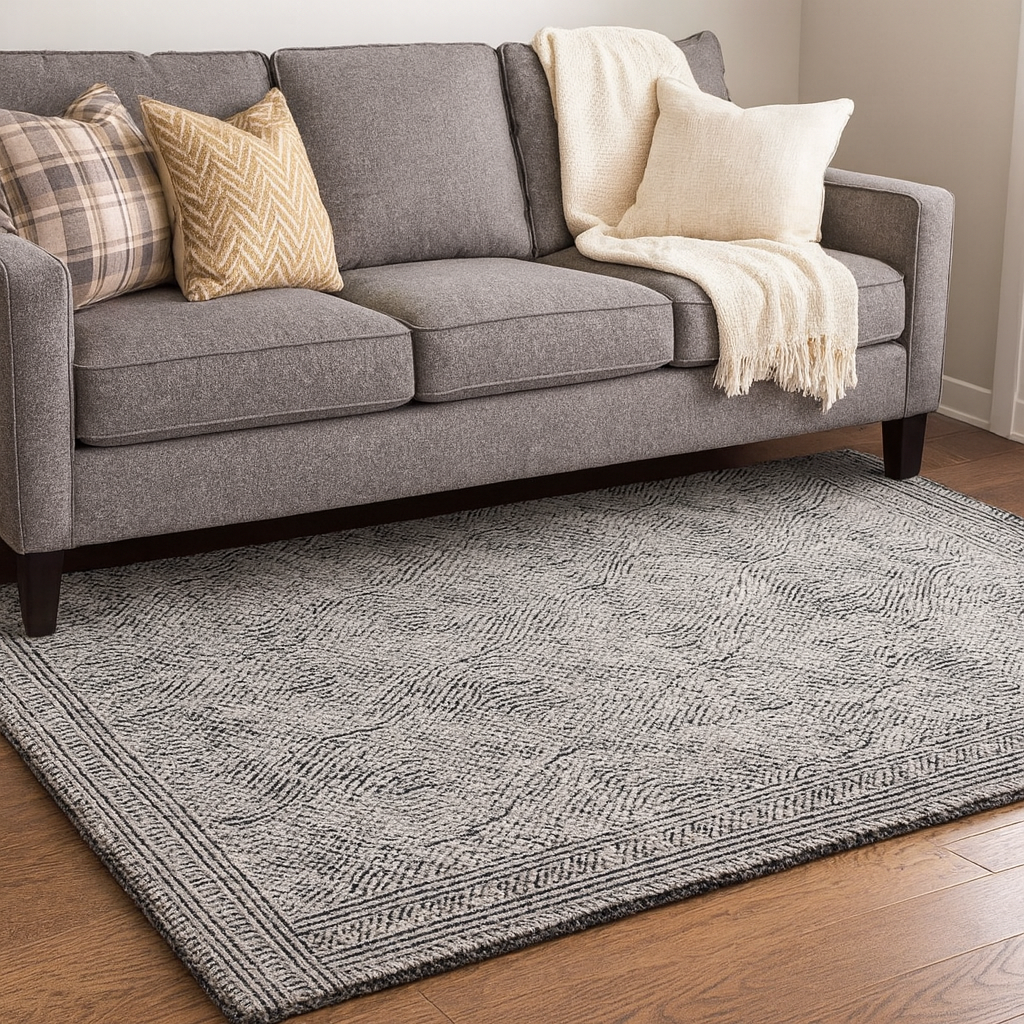 Modern Abstract Design Wool Tufted Rectangle Rug